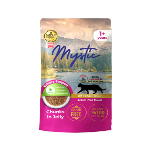 Mystic Yetişkin Kediler için Biftekli Chunks In Jelly Pouch Tam Yaş Mama